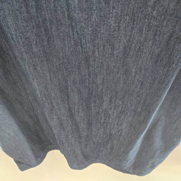 Talbots Denim Chambray Cotton Square Neck 3/4 Sleeved Midi Shift Dress 16P - Picture 8 of 15